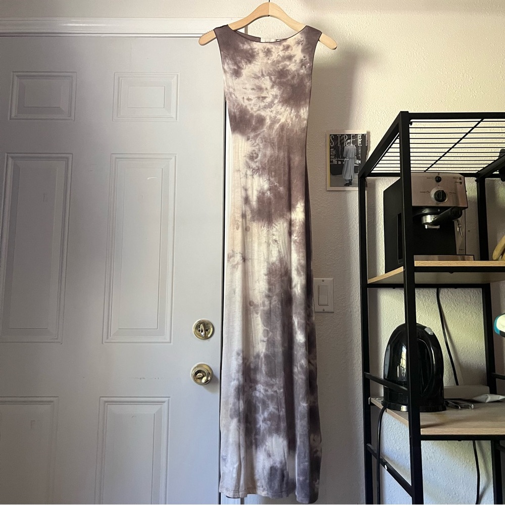 DISSH Tie-Dye Maxi Dress in Brown and Cream